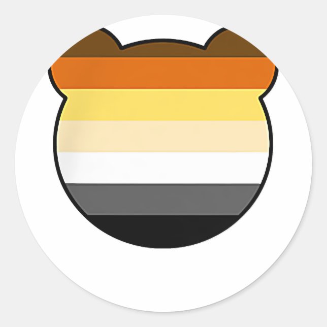 Bear Face Chest Pocket - Gay Bear  Classic Round Sticker (Front)