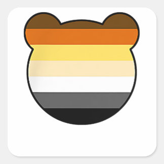 Bear Face Chest Pocket - Gay Bear Square Sticker