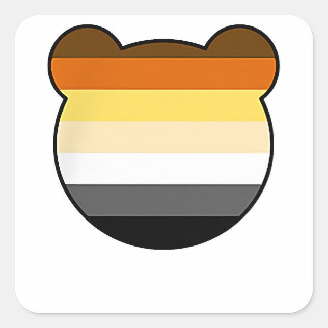 Bear Face Chest Pocket - Gay Bear  Square Sticker (Front)