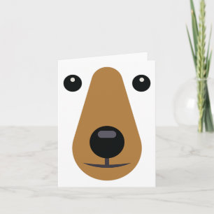 Bear Face Cute Easy Halloween Costume Kids Adults Card