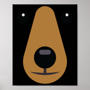 Bear Face Cute Easy Halloween Costume Kids Adults Poster