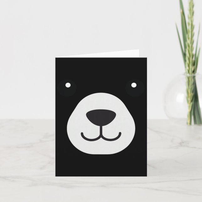 Bear Face Halloween Costume Bear Animal Kids  Card (Front)