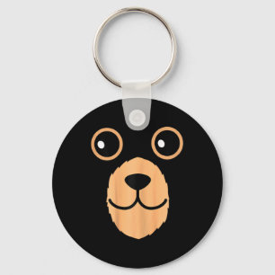 Bear Face Halloween Costume Brown Bear Animal Kids Keychain