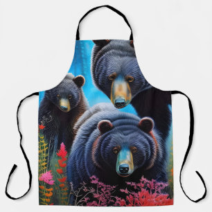 Bear family Collage Apron