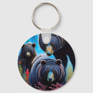 Bear family collage keychain