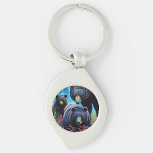 Bear family collage keychain