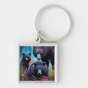 Bear family collage keychain