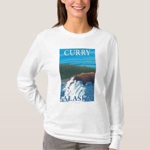 Bear Fishing in River - Curry, Alaska T-Shirt