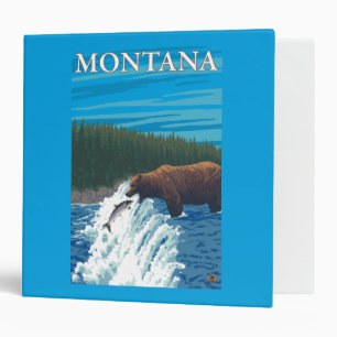 Bear Fishing in River - Montana Binder