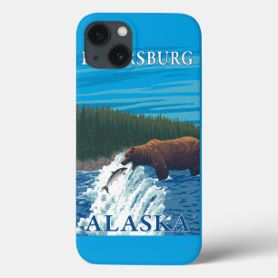 Bear Fishing in River - Petersburg, Alaska iPhone 13 Case