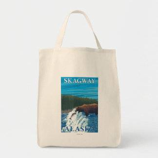 Bear Fishing in River - Skagway, Alaska Tote Bag