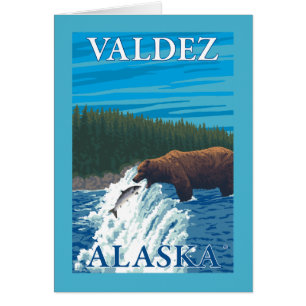 Bear Fishing in River - Valdez, Alaska