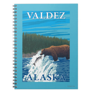 Bear Fishing in River - Valdez, Alaska Notebook