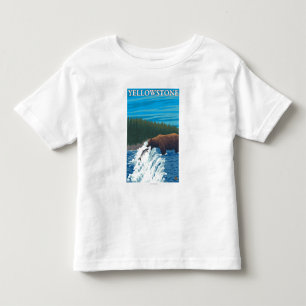 Bear Fishing in River - Yellowstone National Toddler T-shirt