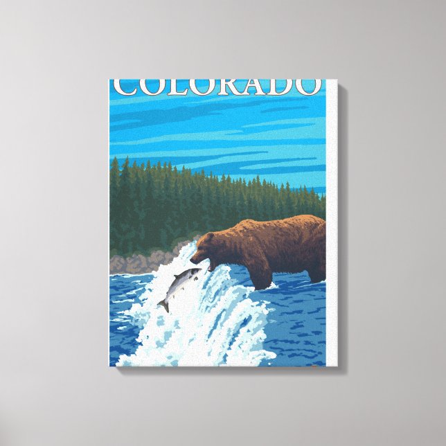 Bear FishingColorado Canvas Print (Front)