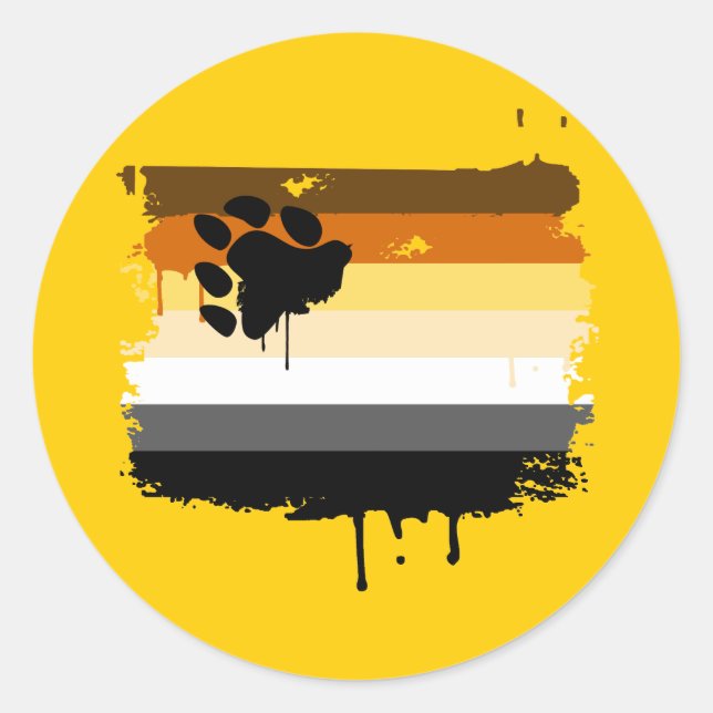 BEAR FLAG DRIPPING CLASSIC ROUND STICKER (Front)