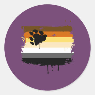 BEAR FLAG DRIPPING CLASSIC ROUND STICKER