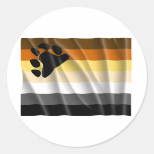 BEAR FLAG FLYING CLASSIC ROUND STICKER