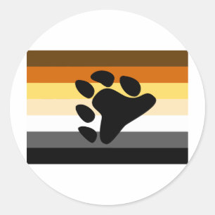 BEAR FLAG ORIGINAL WITH SYMBOL CLASSIC ROUND STICKER