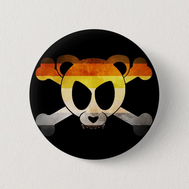Bear Flag Skull (Gay Badge) 2 Inch Round Button (Front)