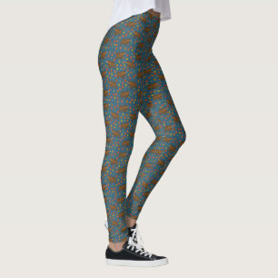 Bear Floral Pattern Leggings