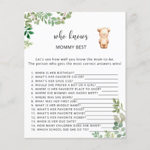 Bear floral Who knows mommy best