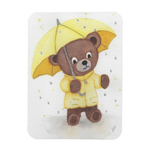 Bear-foot in the Rain Magnet