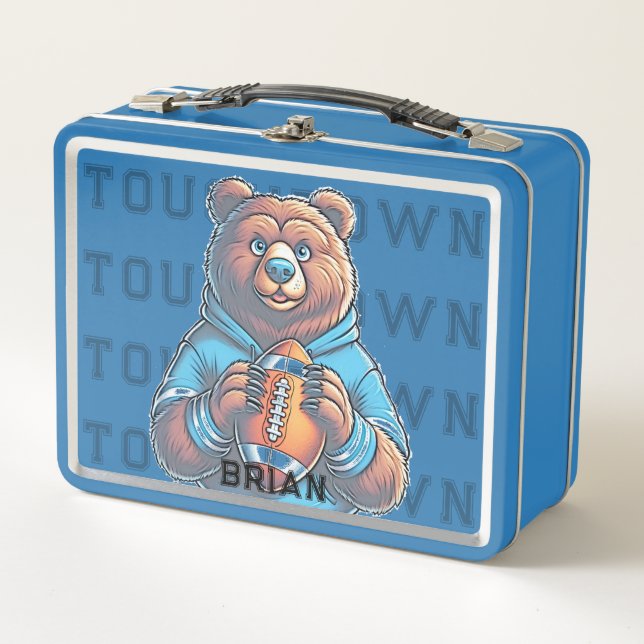 Bear Football Personalized Lunch box (Front)