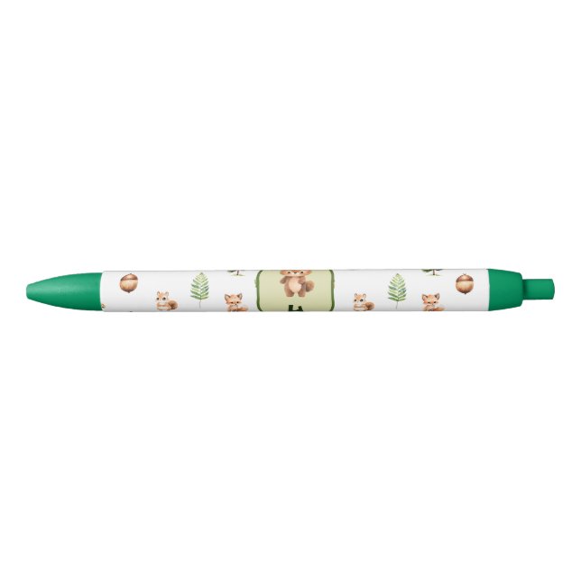 Bear Forest Animals Woodland Black Ink Pen (Front)