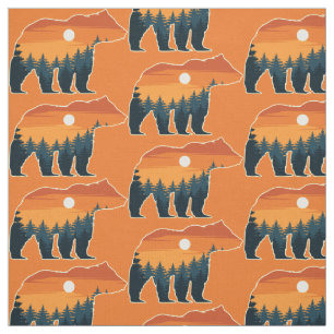 Bear Forest custom colour fabric