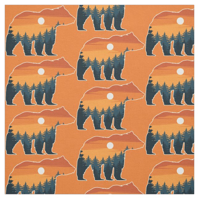 Bear Forest custom colour fabric (Swatch)