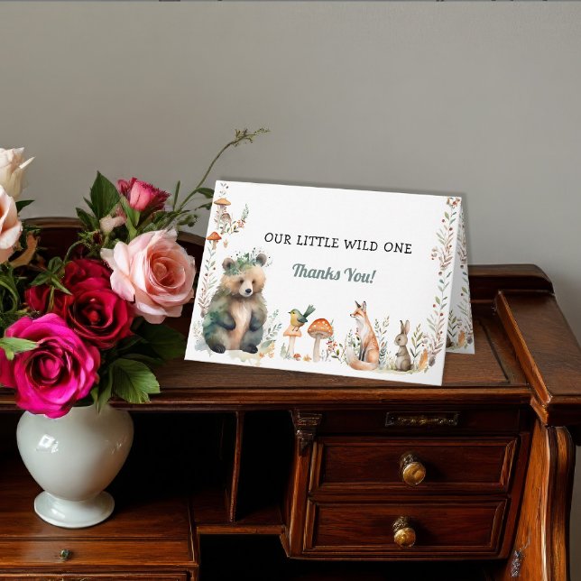 Bear Forest Cute Animals Deer Woodland Wild One Card (Creator Uploaded)