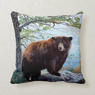 Bear Forest Nature Design Throw Pillow