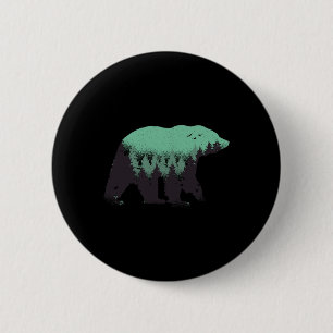Bear Forest Nature Grizzly Hiking Outdoor Hunting 2 Inch Round Button