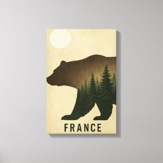 Bear Forest Silhouette France Nature Canvas Print