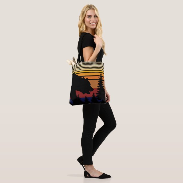 Bear Forest Vintage Tote Bag (On Model)