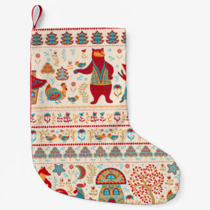 Bear,fox,rooster and chicken with chicken,fairy ho small christmas stocking