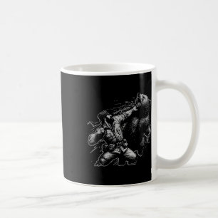 Bear Funny Man Punching Bear Retro Vintage Hunting Coffee Mug