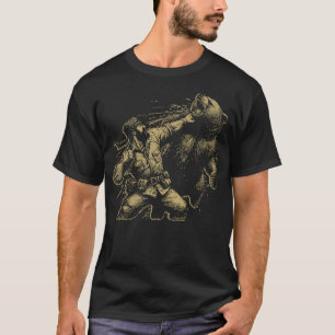 Bear Funny Man Punching Bear Retro Vintage Hunting T-Shirt
