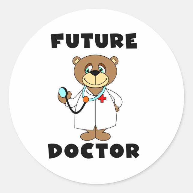 Bear Future Doctor Classic Round Sticker (Front)