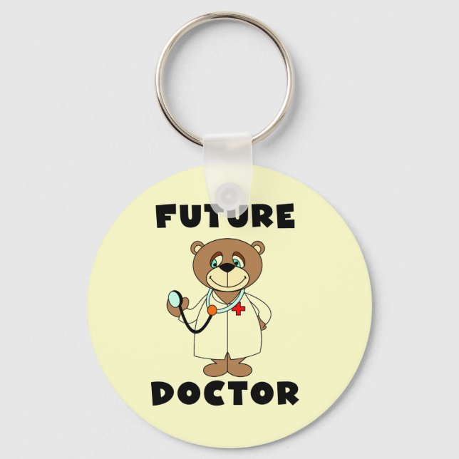 Bear Future Doctor Tshirts and Gifts Keychain (Front)
