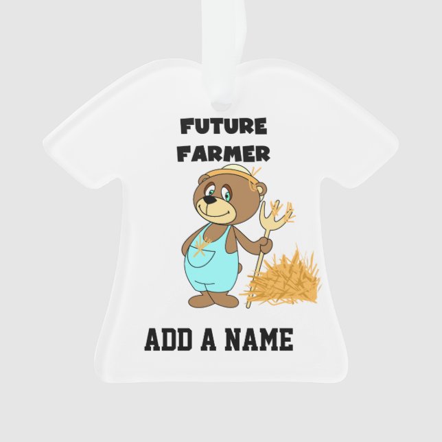 Bear Future Farmer Ornament (Front)