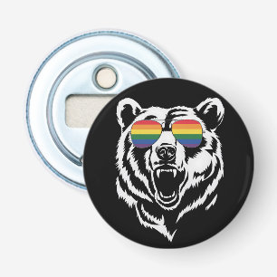 Bear Gay LGBTQ Rainbow Sunglasses Pride Flag Bottle Opener