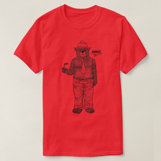 Bear Getting Ready To Work by Tobe Fonseca T-Shirt (Design Front)