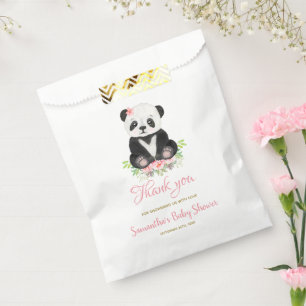 Bear Girl Baby Shower Elegant Blush Pink Greenery Favour Bag
