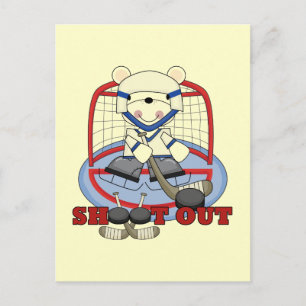 Bear Goalie Shoot Out Hockey Tshirts and Gifts Postcard