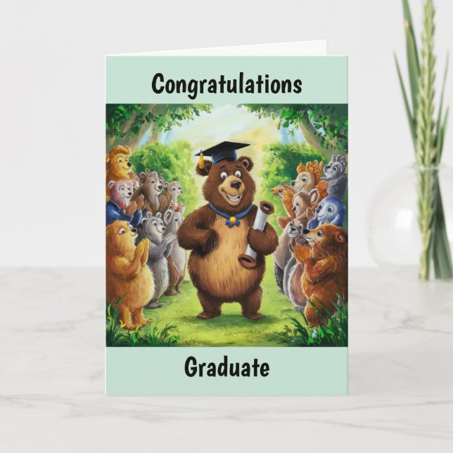 Bear Graduation Personalized Card (Front)