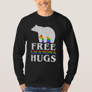 Bear Grandma Free Grandma Hugs Rainbow Flag Lgbt G T-Shirt