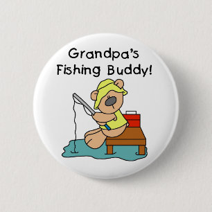 Bear Grandpas Fishing Buddy 2 Inch Round Button