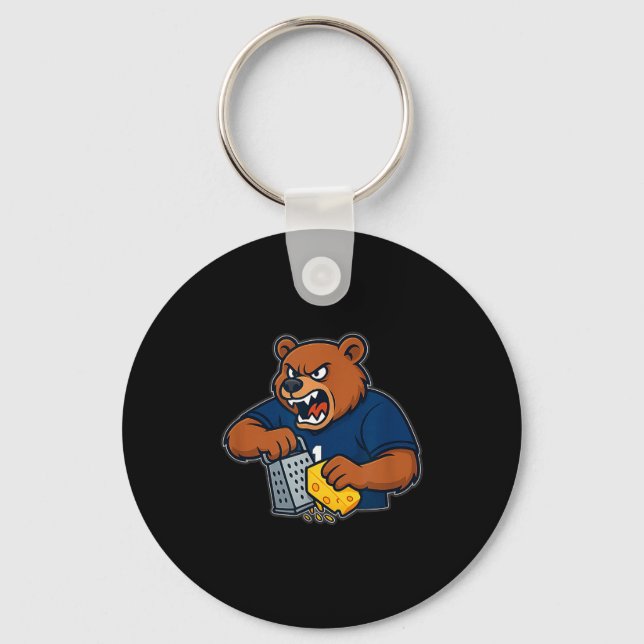 Bear Grating Cheese Funny  Keychain (Front)